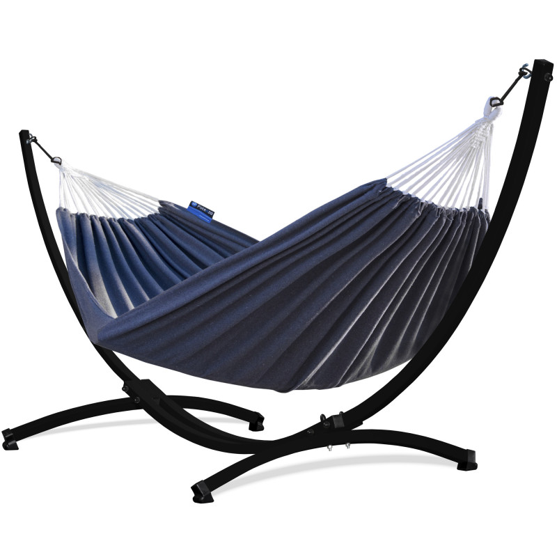 Potenza Hängematte mit Gestell für 2 Personen, Hängematte- 220x160, 200kg I  Cocoon - Grau