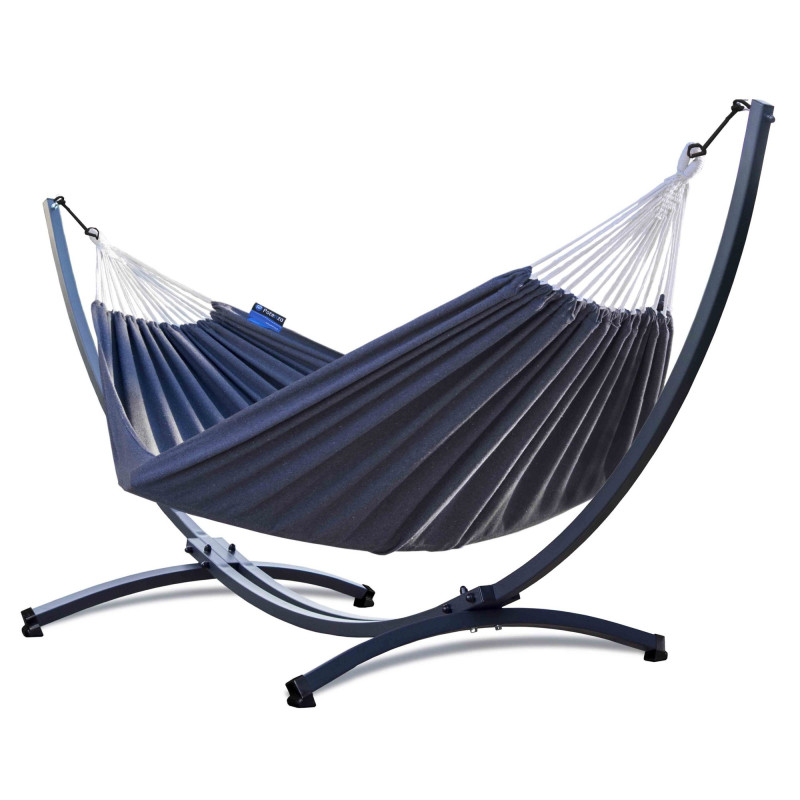 Potenza Hängematte mit Gestell für 2 Personen, Hängematte- 220x160, 200kg I  Cocoon - Grau